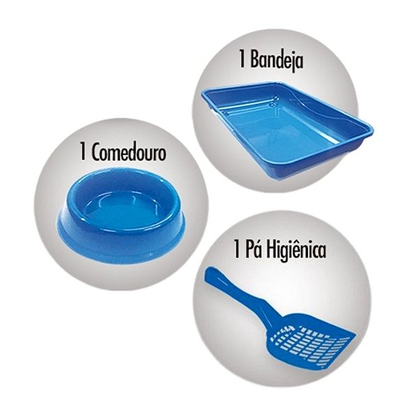 Kit Com 3 Peças - Azul