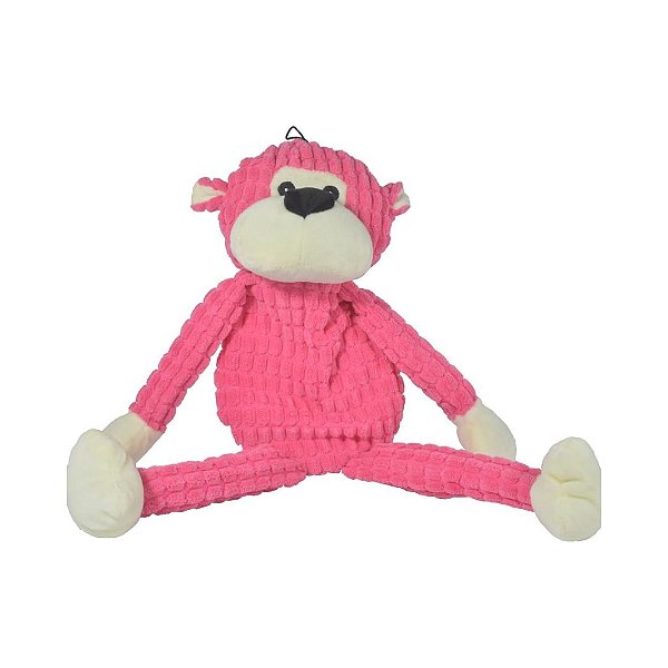 Macaco De Pelúcia P/Cães 50 Cm Rosa