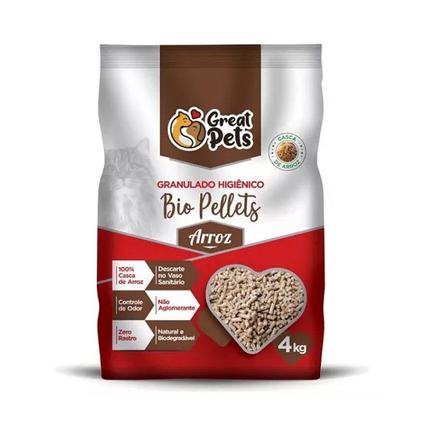 Granulado HigieÌ‚nico Great Pets Bio Pellets Arroz 4Kg