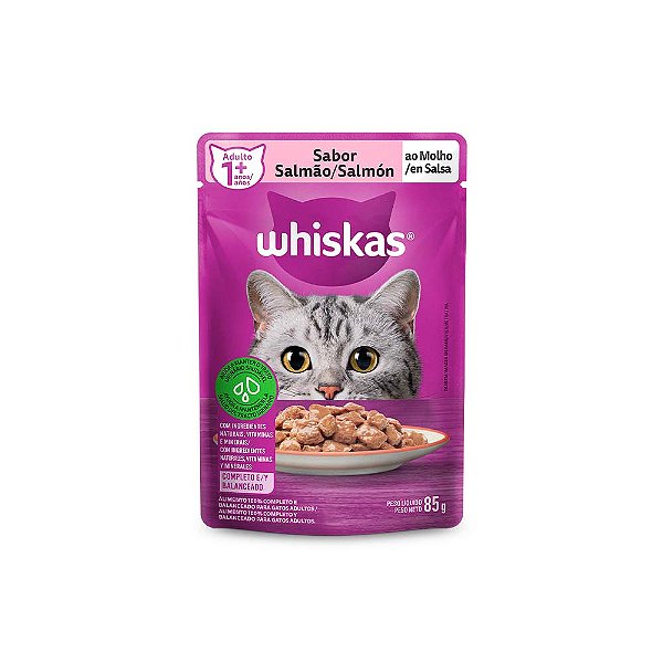 Ração Úmida Whiskas Sache Adulto Salmao ao Molho 85 g