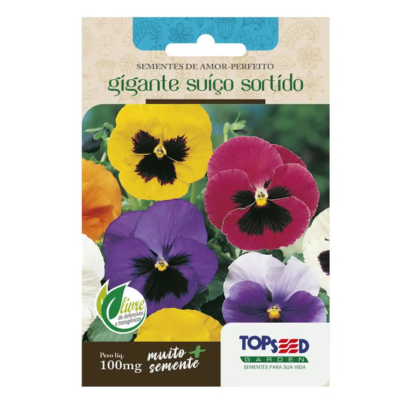 Sementes de Amor Perfeito Gigante Sortido Tradicional Topseed Garden Único