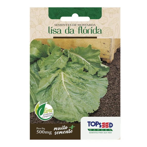 Sementes de Mostarda Lisa da Flórida Tradicional Topseed Garden Único