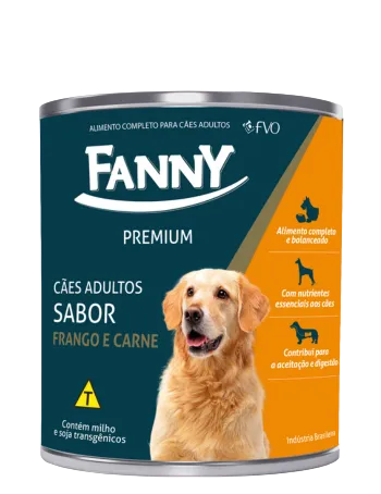 Ração Úmida em Lata Pate Fanny Caes Ad Frango E Carne 280gr