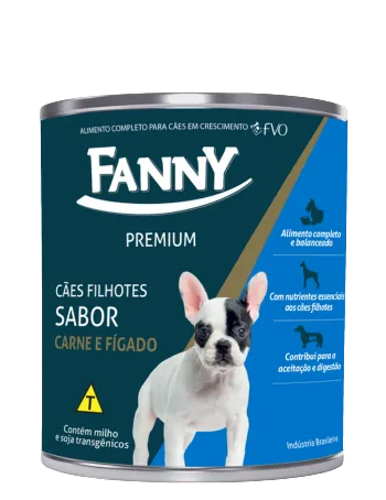 Ração Úmida em Lata Pate Fanny Caes Filhote Carne E Figado 280gr