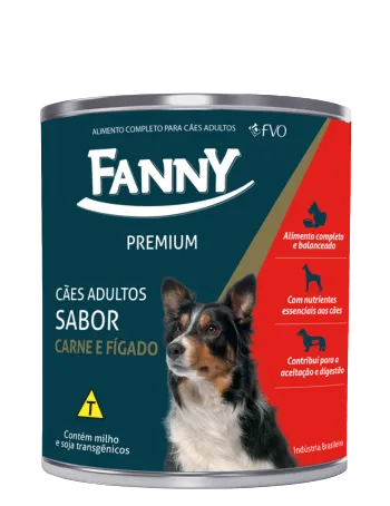 Ração Úmida em Lata Pate Fanny Caes Ad Carne E Figado 280gr