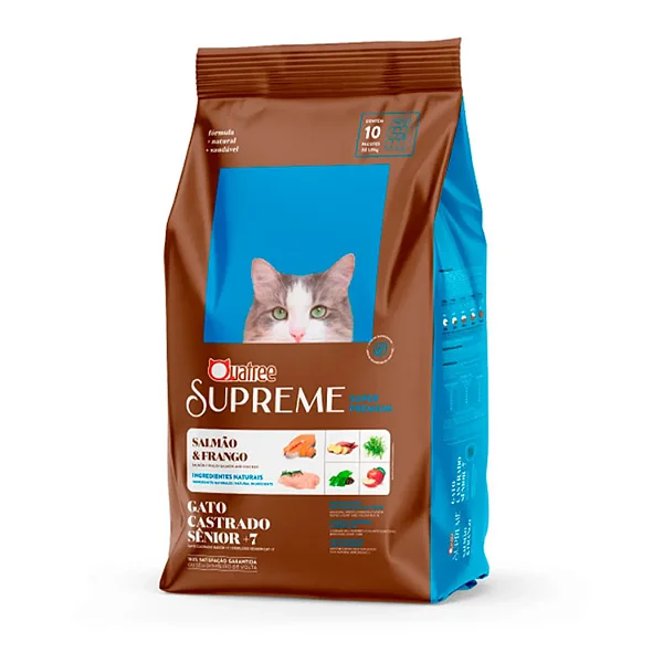 Ração Quatree Supreme gatos castrados sênior