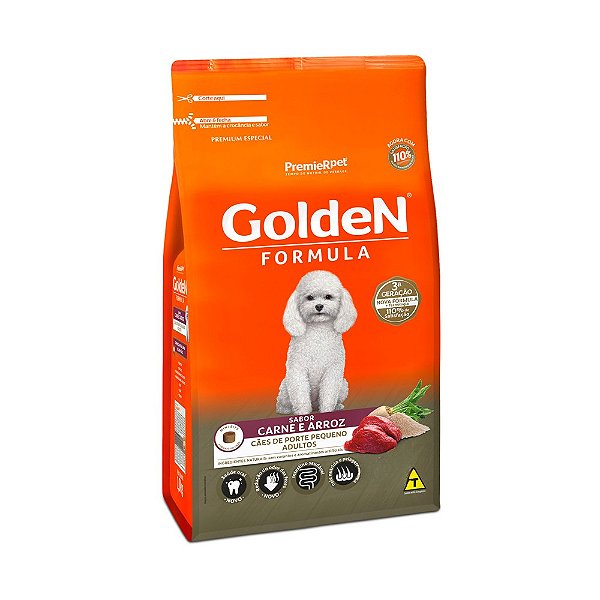 Ração golden Cães adultos raças pequenas sabor carne