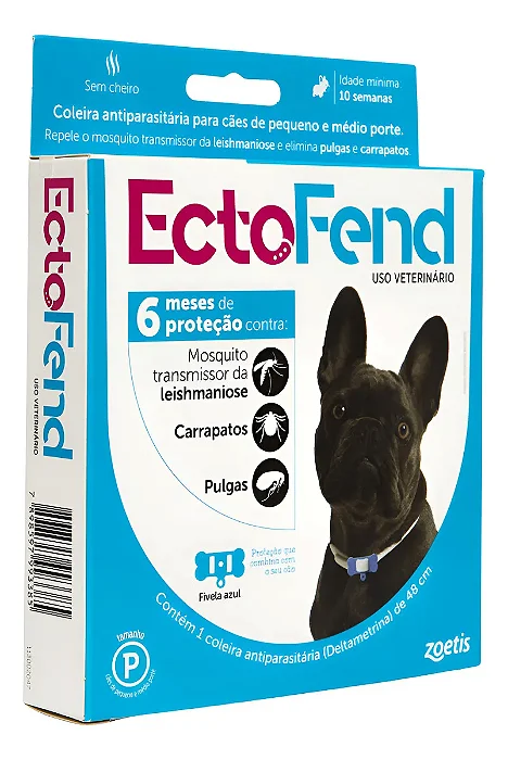 Ectofend Coleira Antiparasitaria Azul P 48cm
