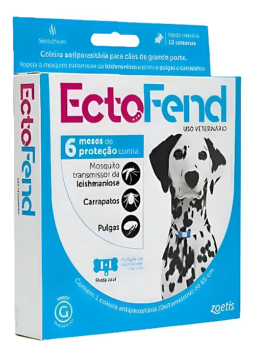 Ectofend Coleira Antiparasitaria Azul G 65cm