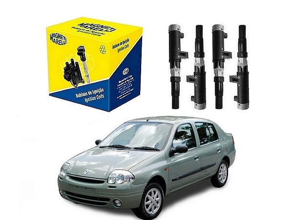 BOBINA DE IGNIÇÃO MARELLI RENAULT CLIO SEDAN 1.6 16V 1998 A 2002