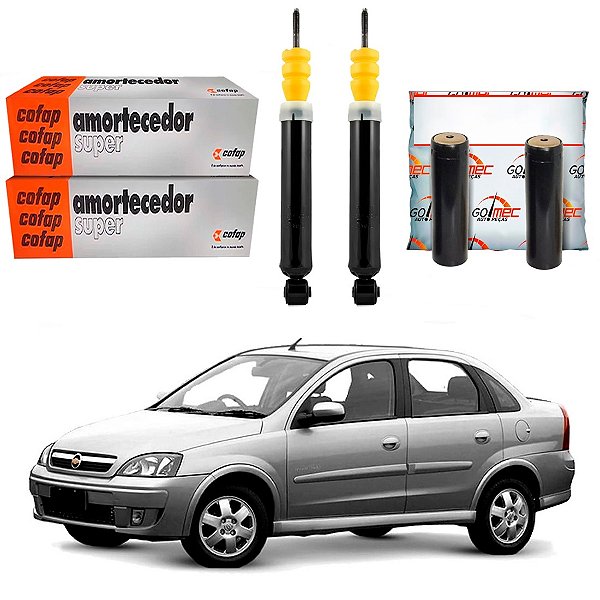 KIT AMORTECEDOR TRASEIRO COFAP ORIGINAL CHEVROLET CORSA NOVO SEDAN 1.4 2007 A 2012
