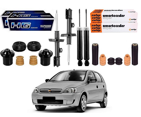 KIT AMORTECEDOR DIANTEIRO TRASEIRO NAKATA COFAP ORIGINAL CHEVROLET CORSA NOVO 1.0 2002 A 2012