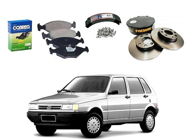 KIT DISCO LONA PASTILHA FREIO COBREQ FIAT UNO 1.0 1.3 1.5 1.6 1991 A 2003