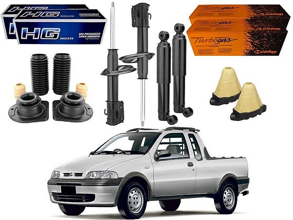 KIT AMORTECEDOR DIANTEIRO TRASEIRO NAKATA COFAP ORIGINAL FIAT STRADA 1.3 1.5 2001 A 2004