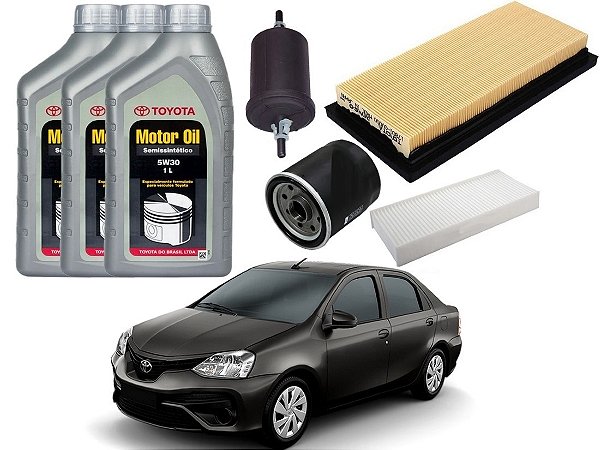 KIT TROCA DE FILTROS TOYOTA ETIOS SEDAN 1.3 1.5 2016 A 2020