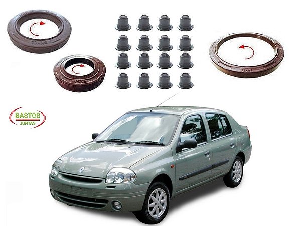 KIT RETENTOR VOLANTE POLIA COMANDO RENAULT CLIO SEDAN 1.0 16V 2000 A 2002