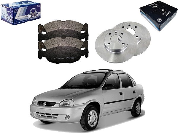 KIT DISCO PASTILHA FREIO DIANTEIRO SYL CHEVROLET CORSA CLASSIC 1.0 1.6 2001 A 2009