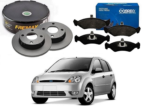 KIT DISCO PASTILHA FREIO DIANTEIRO FREMAX COBREQ ORIGINAL FORD FIESTA 1.0 2003 A 2006