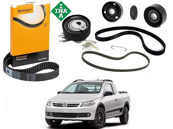 KIT CORREIA DENTADA TENSOR ALTERNADOR VOLKSWAGEN SAVEIRO G5 1.6 8V 2009 A 2013