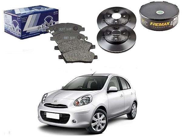 KIT DISCO PASTILHA FREIO DIANTEIRO SYL FREMAX ORIGINAL NISSAN MARCH 1.0 1.6 2012 A 2014