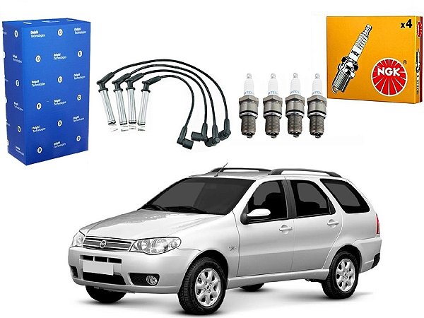 KIT VELA NGK CABO FIAT PALIO WEEKEND 1.8 8V 2003 A 2008