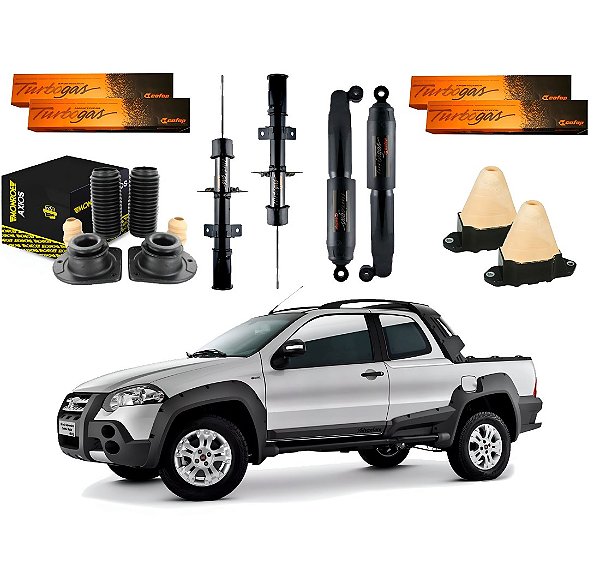 KIT AMORTECEDOR DIANTEIRO TRASEIRO COFAP FIAT STRADA ADVENTURE 1.8 2008 A 2019