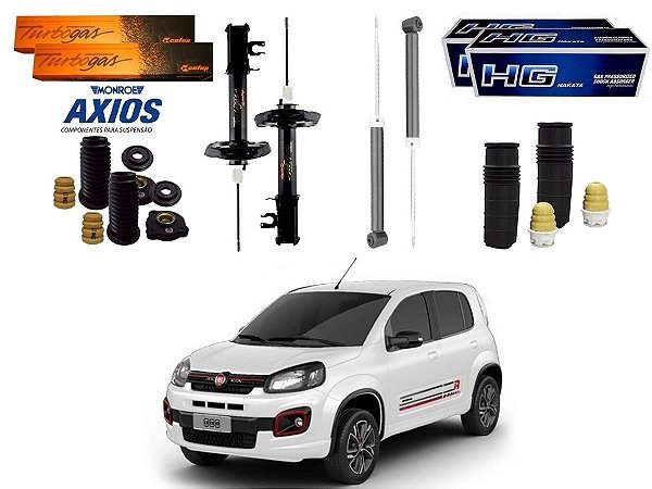 KIT AMORTECEDOR DIANTEIRO TRASEIRO NAKATA COFAP AXIOS ORIGINAL FIAT NOVO UNO SPORTING 1.4 2017 A 201
