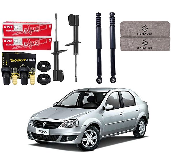 KIT AMORTECEDOR DIANTEIRO TRASEIRO KAYABA RENAULT LOGAN 1.0 1.6 2007 A 2013
