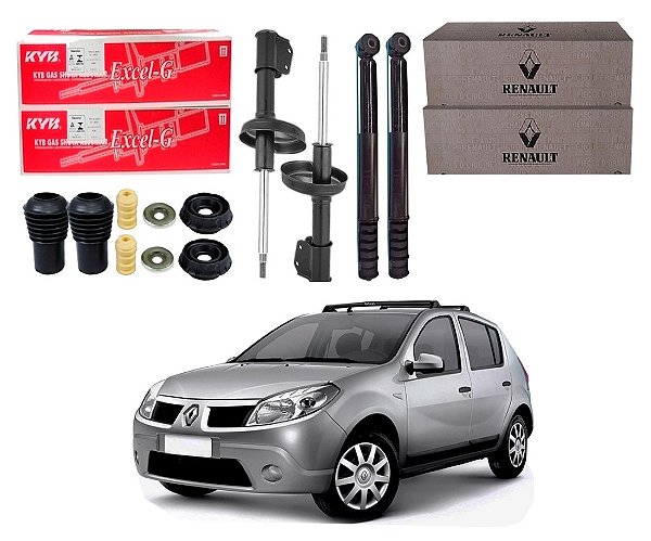 KIT AMORTECEDOR DIANTEIRO TRASEIRO KAYABA ORIGINAL RENAULT SANDERO 1.0 1.6 2007 A 2013