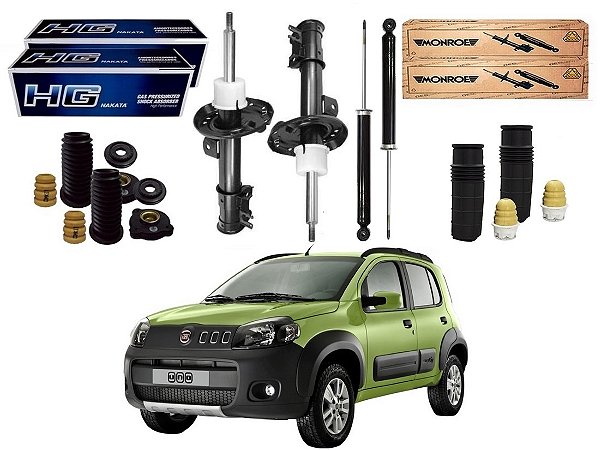 KIT AMORTECEDOR DIANTEIRO TRASEIRO NAKATA FIAT NOVO UNO WAY 1.0 1.4 2010 A 2016
