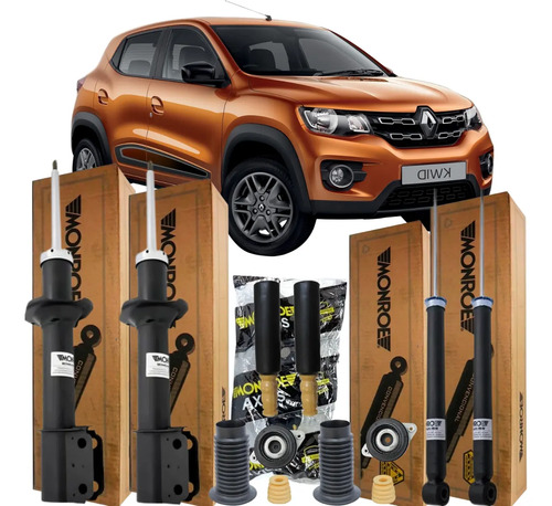 Amortecedor Dianteiro Traseiro + Kit Axios Kwid 1.0 12v 2017