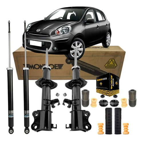 Kit Amortecedor Dianteiro Traseiro Monroe Nissan March 2013