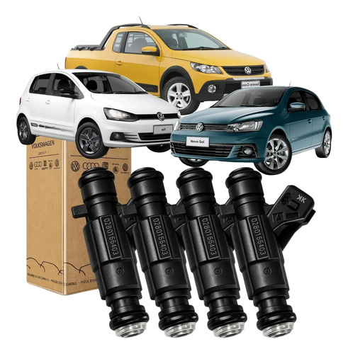 04 Bicos Injetores Fox Gol Voyage Saveiro G5 G6 1.6 8v Flex 032906031r / 0280156403 / Golf 1.6 / Polo 1.6 / Gol G5 / Gol