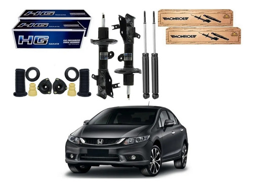 Kit Amortecedor Dianteiro Traseiro Civic 1.8 2012 A 2016