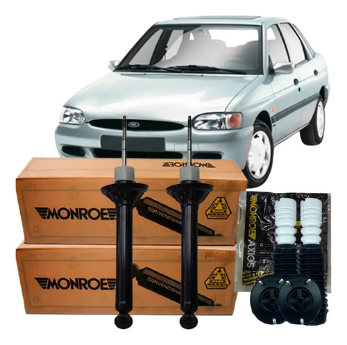 Par Amortecedor Traseiro + Kit Coxim Axios Ford Escort 99.