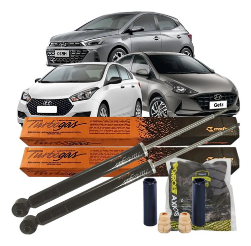 Par Amortecedor Traseiro Com Kits Batente Hb20 Hb20s 2012-24