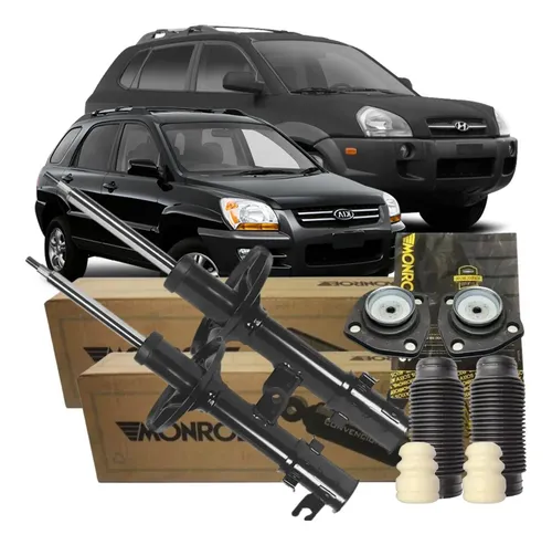 Par Amortecedor Dianteiro Monroe + Kits Coxim Axios Tucson