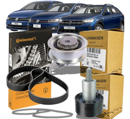 Kit Correia Dentada Polia Tensor Gol Fox Up 1.0 12v 3cc Aspi