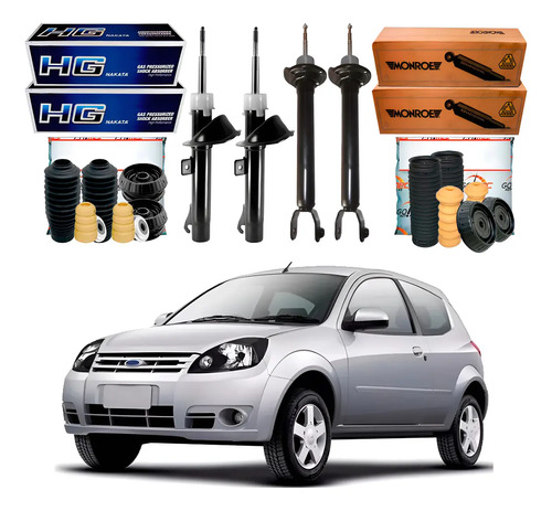 Kit Amortecedor Dianteiro Traseiro Monroe Ford Ka 1.0 2010