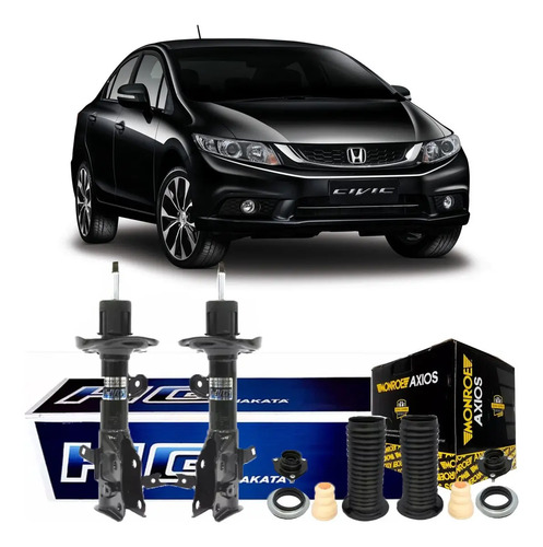 Par Amortecedor Dianteiro Honda Civic 2.0 2014 Nakata + Kit