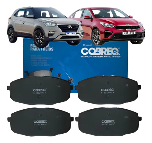 Pastilha De Freio Dianteira Cobreq Creta 2017 A 2021 Cerato.