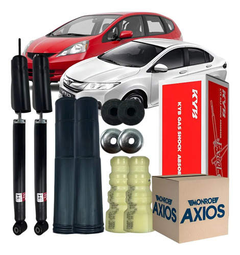 Kit Amortecedor Traseiro Batente Kayaba City Fit 2009 10 13