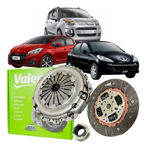 Kit Embreagem + Rolamento Peugeot 207 1.4 / 1.6 2009 A 2014