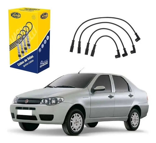 Jogo Cabo De Vela Original Marelli Fiat Fire 1.0 1.4 8v Flex Preto