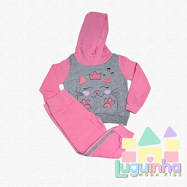 Conjunto moletom gatinha