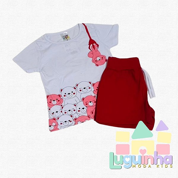 Conjunto blusa malha com short cotton
