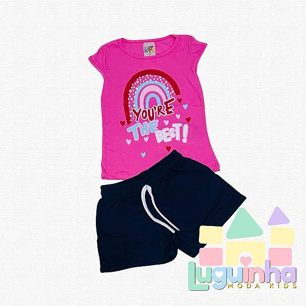 Conjunto Blusa Malha com Shorts Moletinho