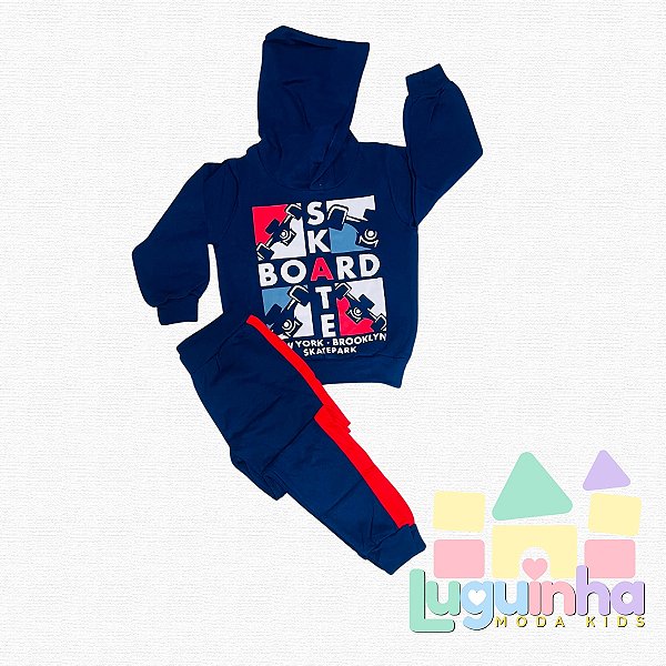 Conjunto Moletom Skate Board com Capuz