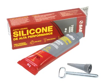 Junta Líquida Silicone Alta Temperatura Cinza Bisnaga | Sabó 85g