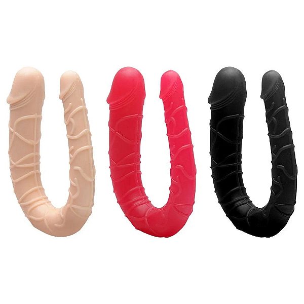 Boomerang Pênis Duplo Com Veias e Glande